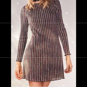 Kimchi Blue long sleeve glitter rainbow dress